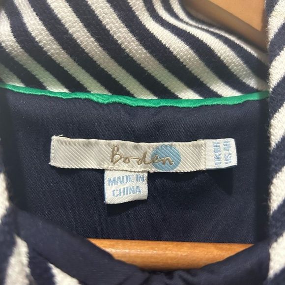 Boden | Striped Cotton Knit Dress Sleeveless Size 4 - Picture 4 of 6